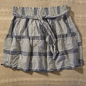 Joe Benbasset Blue and White Striped Mini Skirt